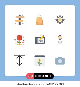 9 Universal Flat Colors Set for Web and Mobile Applications love; flower; shop; holi; diwali Editable Vector Design Elements