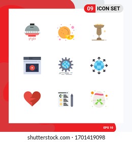 9 Universal Flat Colors Set for Web and Mobile Applications business; media; food; website; page Editable Vector Design Elements