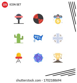 9 Universal Flat Colors Set for Web and Mobile Applications usa; states; management; map; plent Editable Vector Design Elements