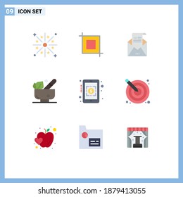 9 Universal Flat Colors Set for Web and Mobile Applications banking; spa; email; relaxation; mail Editable Vector Design Elements