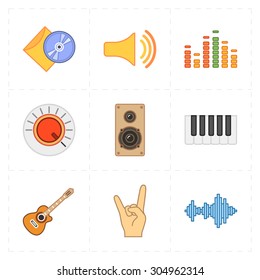 9 universal flat music icons