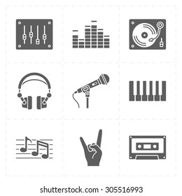 9 universal flat music icons