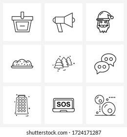 9 Universal Icons Pixel Perfect Symbols of Christmas; bakery; Christmas; food; xmas Vector Illustration