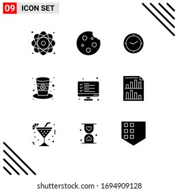 9 Universal Solid Glyph Signs Symbols of leprechaun; hat; drink; day; timer Editable Vector Design Elements