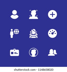 9 user icon set with user, add and dashboard vector illustration for graphic design and web