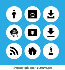9 user icons in vector set. experiment, blog, download and ui illustration for web and graphic design