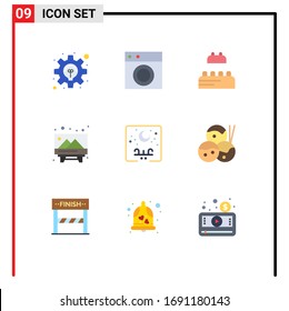 9 User Interface Flat Color Pack of modern Signs and Symbols of typography; school; washing; picture; board Editable Vector Design Elements