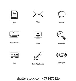 9 user interface line icons