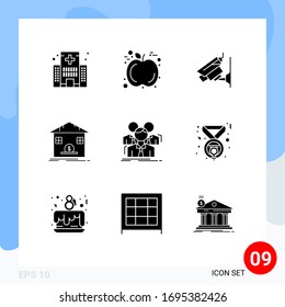 9 User Interface Solid Glyph Pack of modern Signs and Symbols of team; refund; camera; savings; deposit Editable Vector Design Elements