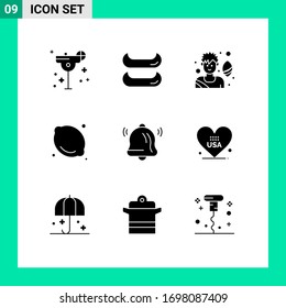 9 User Interface Solid Glyph Pack of modern Signs and Symbols of love; notification; game; communication; medical Editable Vector Design Elements