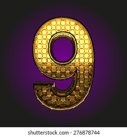 9 vector golden letter
