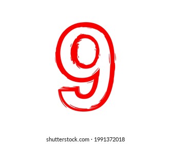 9 vector number horror bloody, scary. Insane Fear brutal, scream font. Wicked night theme style design