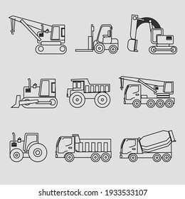 9 vector set of Tractor  logo template collection, suitable for any business related to farm industries. Simple and retro look.