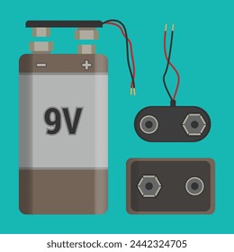9 volt battery with a clip connector