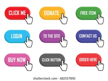 9 website buttons for various uses.