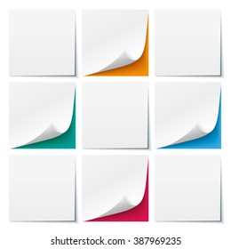 9 white sticks with colored background. Eps 10 vector file.