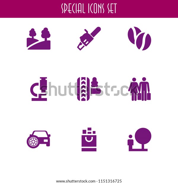 9 Wood Icons Vector Set Food Stock Vector Royalty Free 1151316725