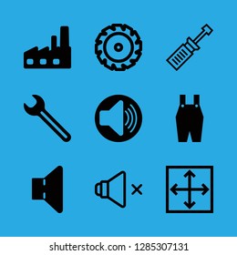 9 workshop icons with speaker and resizing in this set