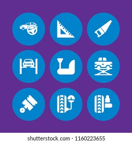 9 wrench icons in vector set. construction and tools, work tools and mechanic illustration for web and graphic design