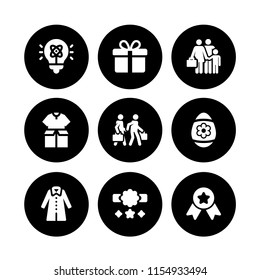 9 xmas icons in vector set. reward, winter, holidays and gift illustration for web and graphic design