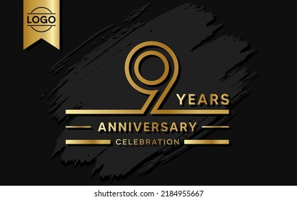 9 year anniversary celebration design template. vector template illustration