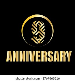 Celebración de 9 años, diseño vectorial para celebraciones, tarjetas de invitación y tarjetas de felicitación