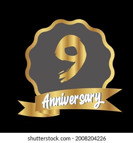 9 year anniversary celebration, vector design for celebrations, invitation cards and greeting cards