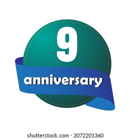 Celebración de 9 años, diseño vectorial para celebraciones, tarjetas de invitación y tarjetas de felicitación