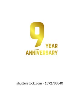 9 Year Anniversary Logo Vector Template Design Illustration