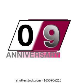 9 Year Anniversary Vector Template Design Illustration