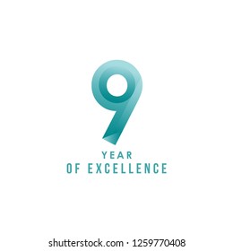 9 Year of Excellence Vector Template Design Illustration