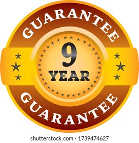 9 Year Guarantee label logo Image, Guarantee stamp Stock Photos. Illustration of logo
