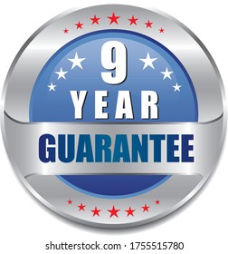 9 Year guarantee stamp vector logo images, Guarantee vector stock photos, Guarantee vector illustration of logo.