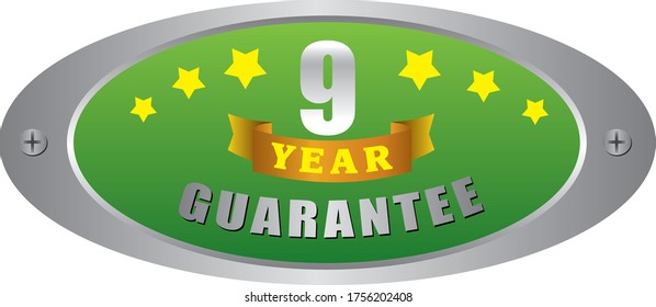 9 Year Guarantee stamp vector logo images