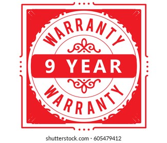 9 year warranty icon vector