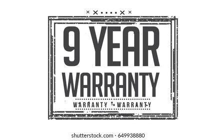9 year warranty icon vector vintage grunge guarantee 