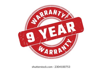 9 Year Warranty Rubber Stamp