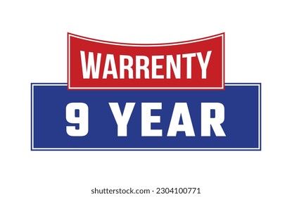 9 Year Warranty Seal Vector