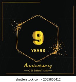 9 years Anniversary Celebration Design, Vector illustration design.

