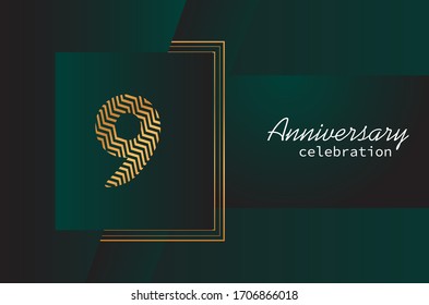 9 years anniversary celebration logo vector template design 