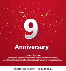 9 years anniversary celebration logo vector template design