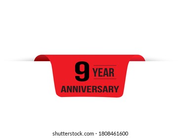 9 Years Anniversary Celebration Vector Template Design Illustration