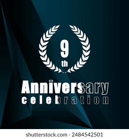 9 years anniversary celebration vector template design illustration