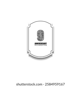 9 years anniversary celebration vector template design illustration
