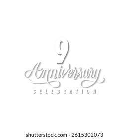 9 years anniversary celebration vector template design illustration