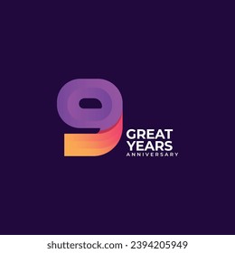 9 years anniversary celebrations logo concept