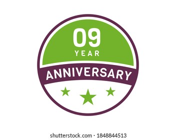 9 years anniversary image, 9 year Anniversary logo isolated on white background