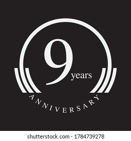 9 Years of Anniversary logo design Set Vector Template Design Illustration