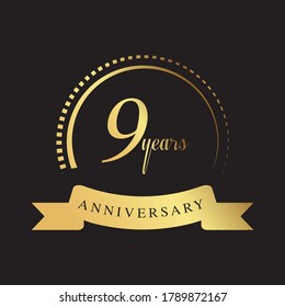 9 Jahre Logo-Design Set Vector Template Design Illustration