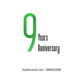 9 years anniversary logo design. The number for celebration with high and thin style